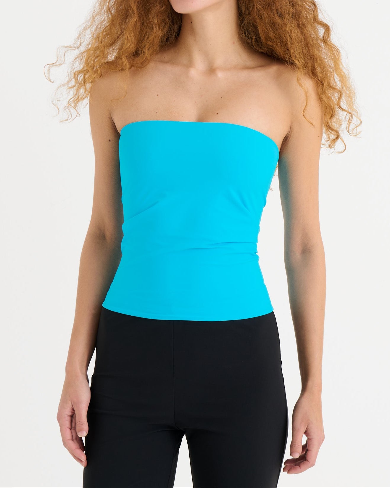 Strapless bandeau top, Azure
