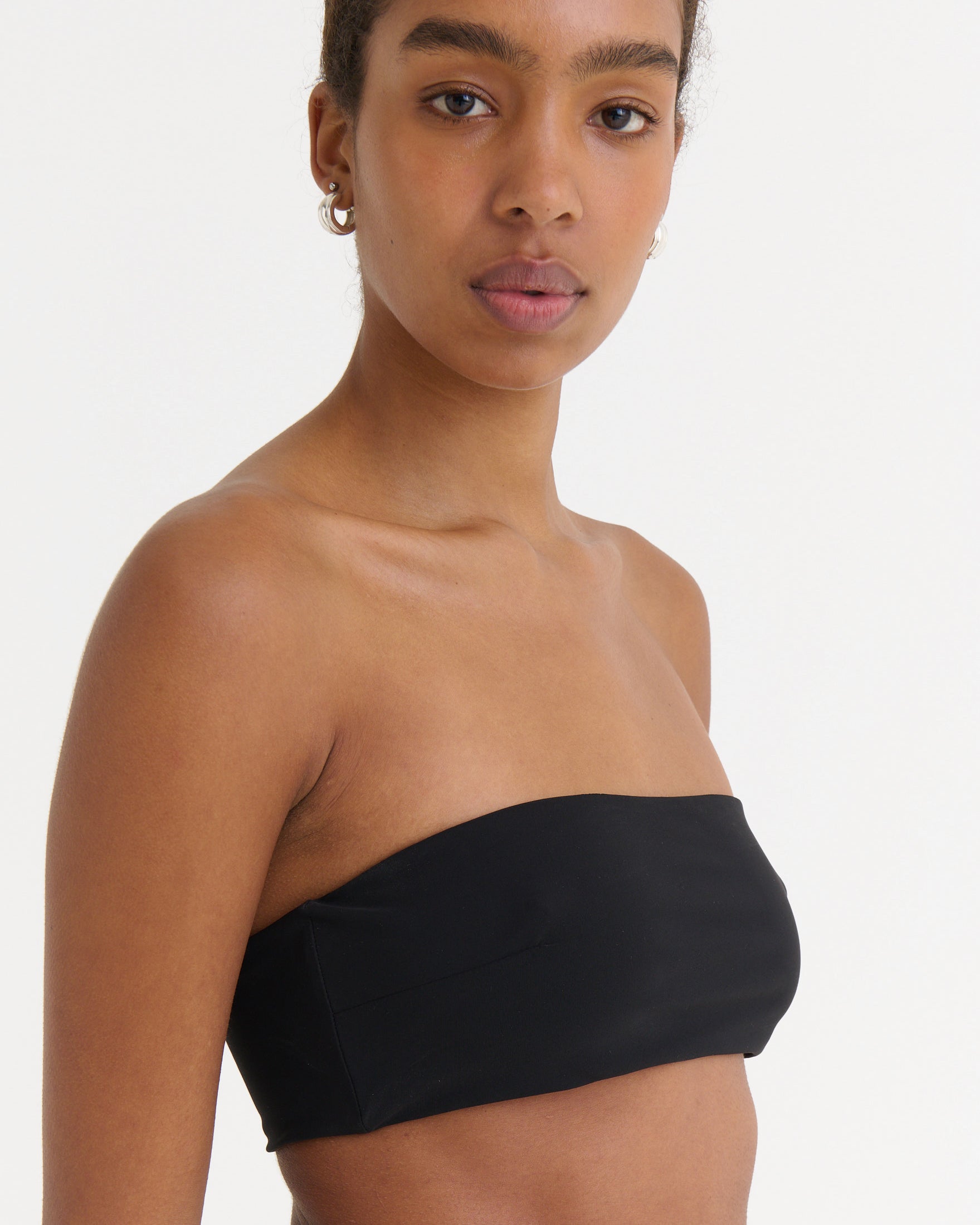 Cropped bandeau top, Black