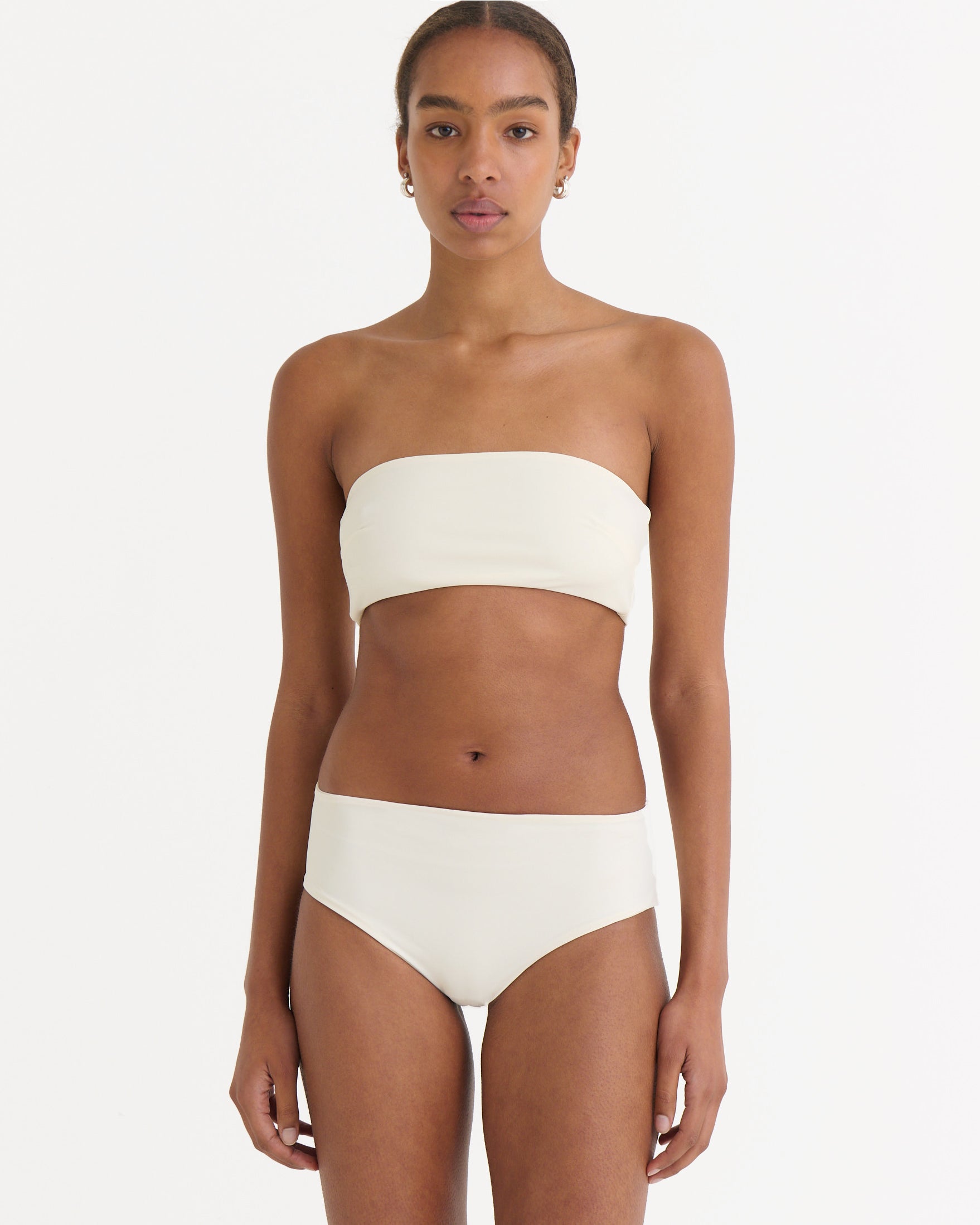 Cropped bandeau top, Cream