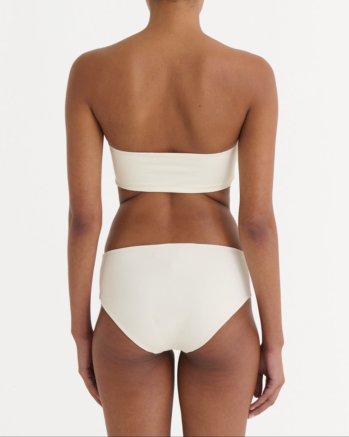 Cropped bandeau top, Cream