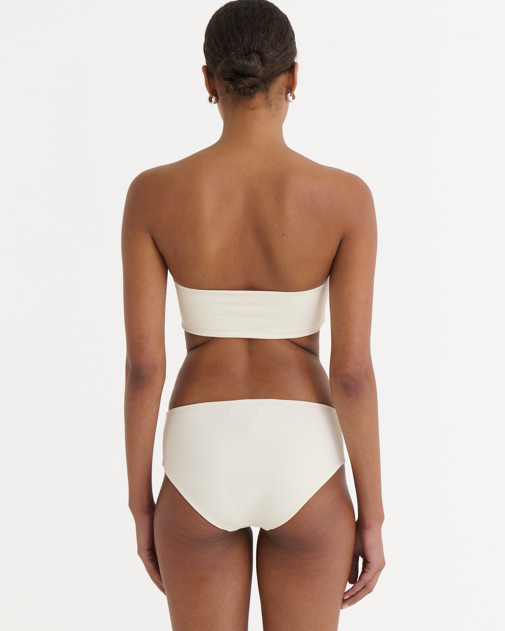 Cropped bandeau top, Cream