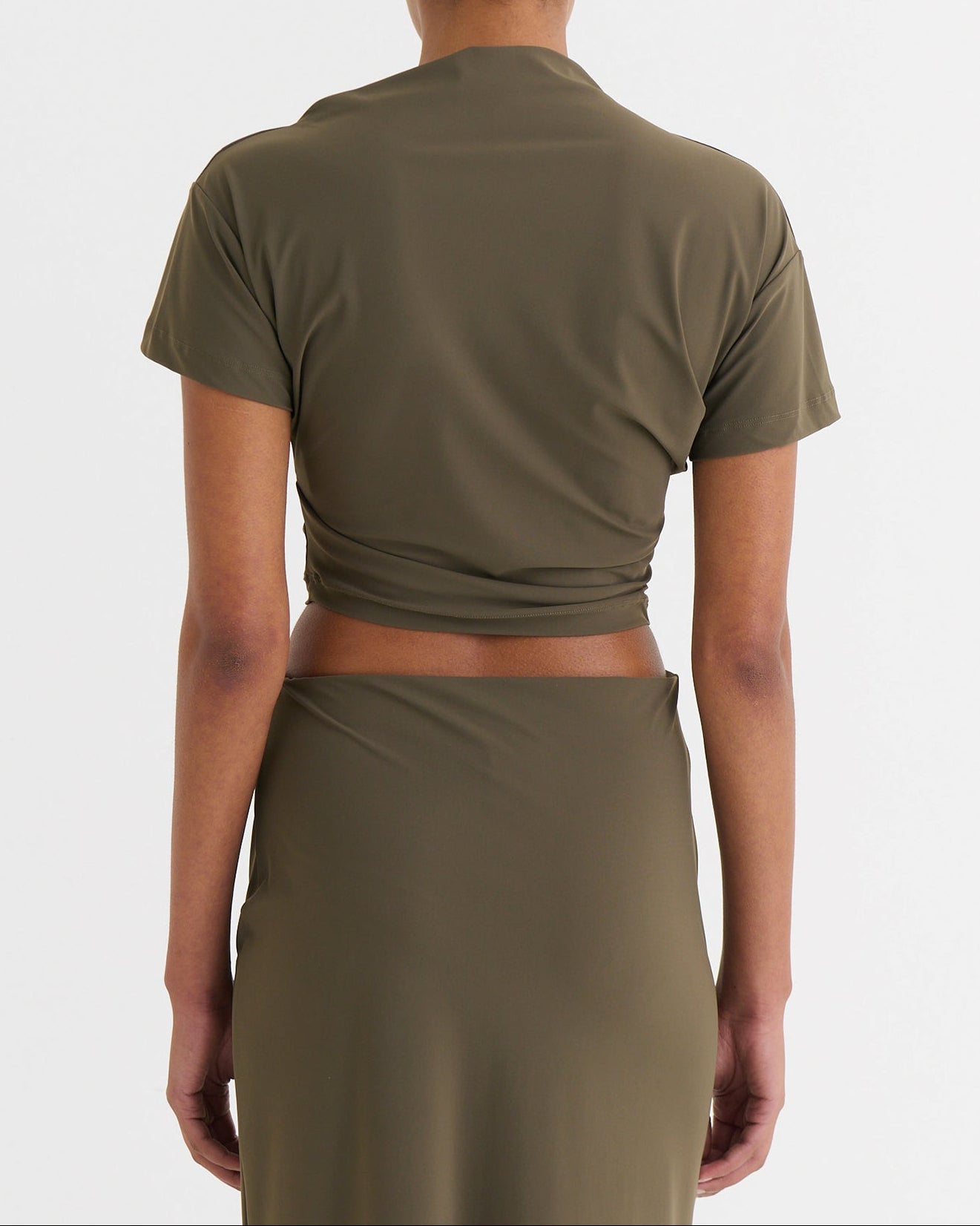 Asymmetric cropped top, Moss