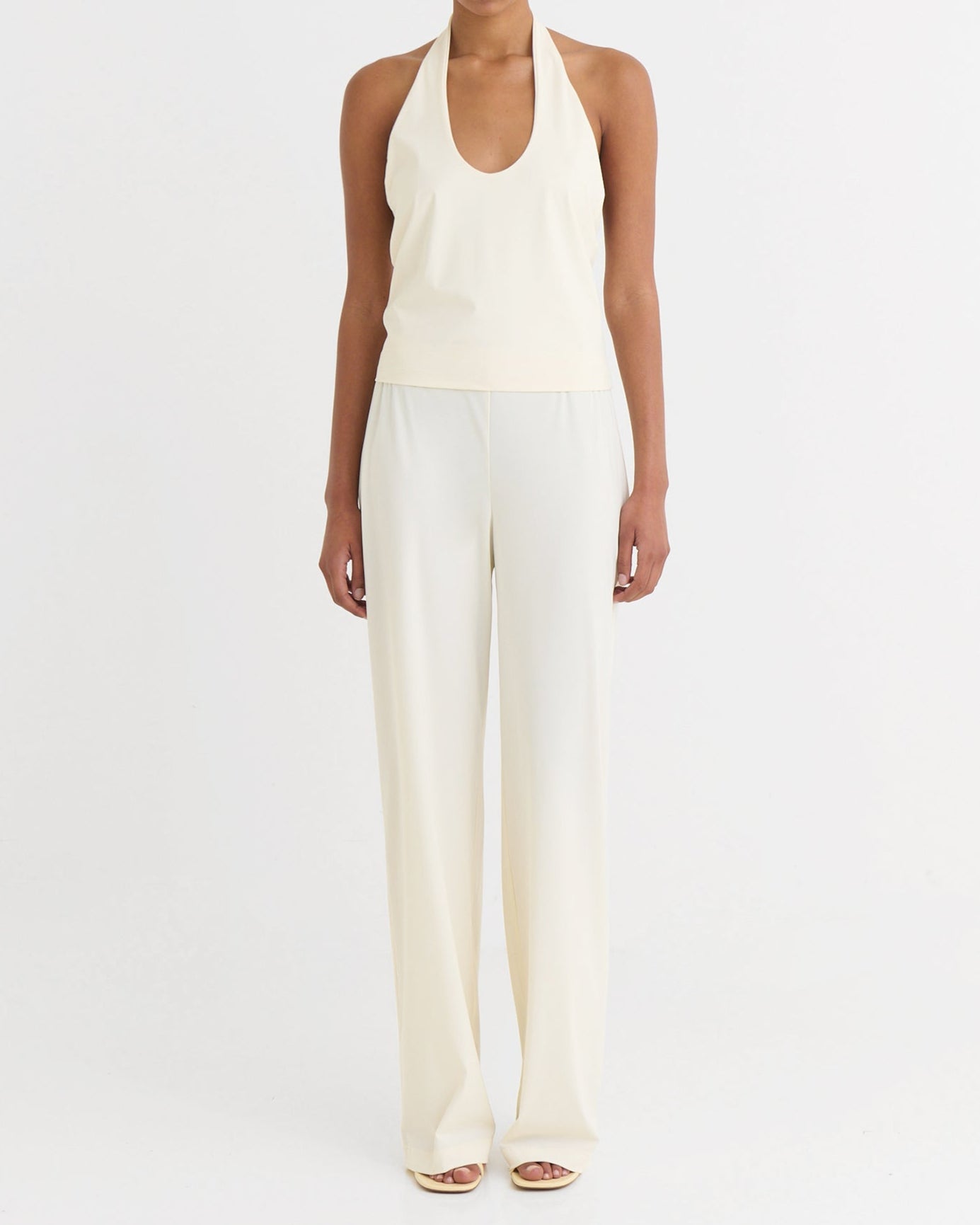 Wide fit pants, Cream