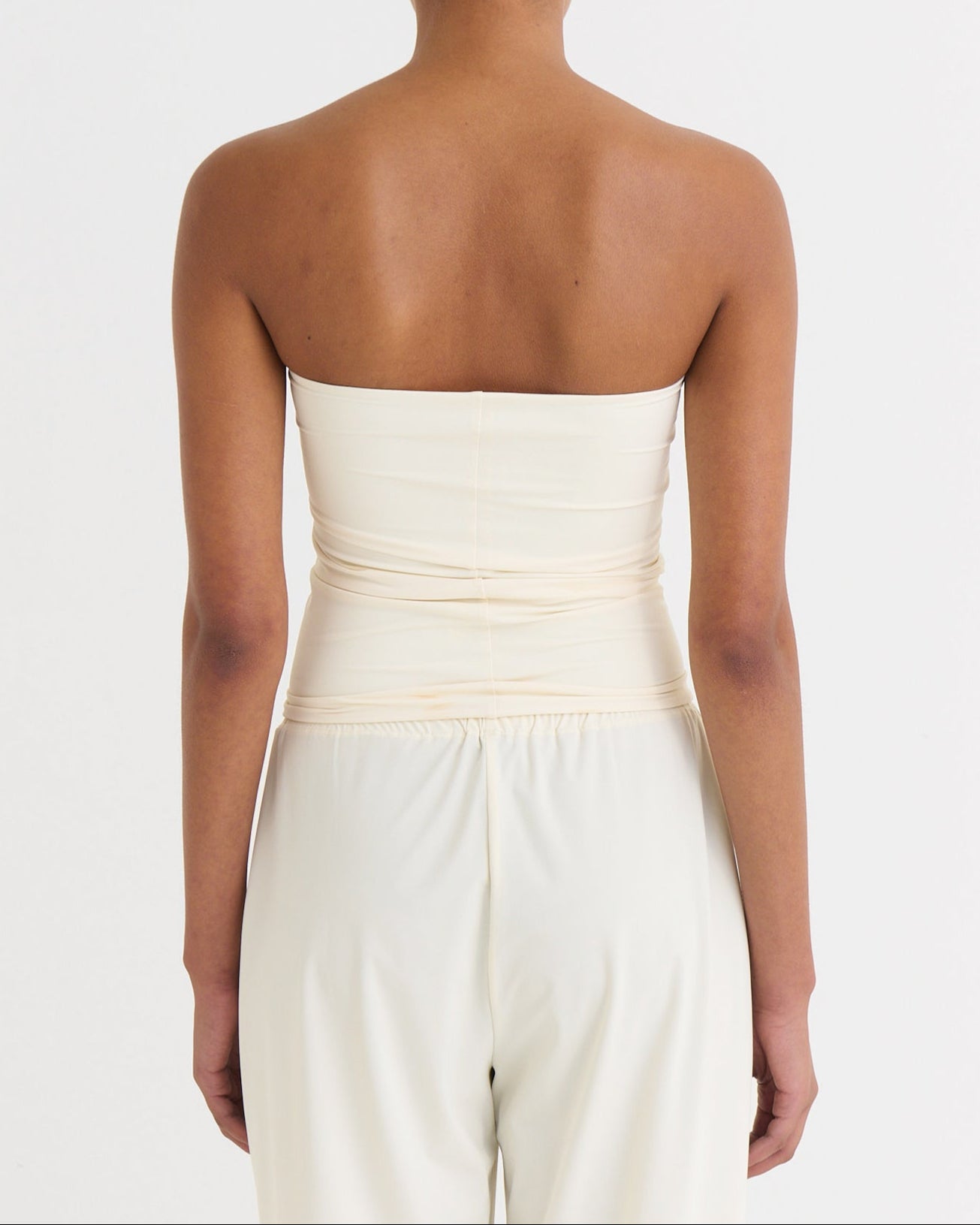 Strapless bandeau top, Cream