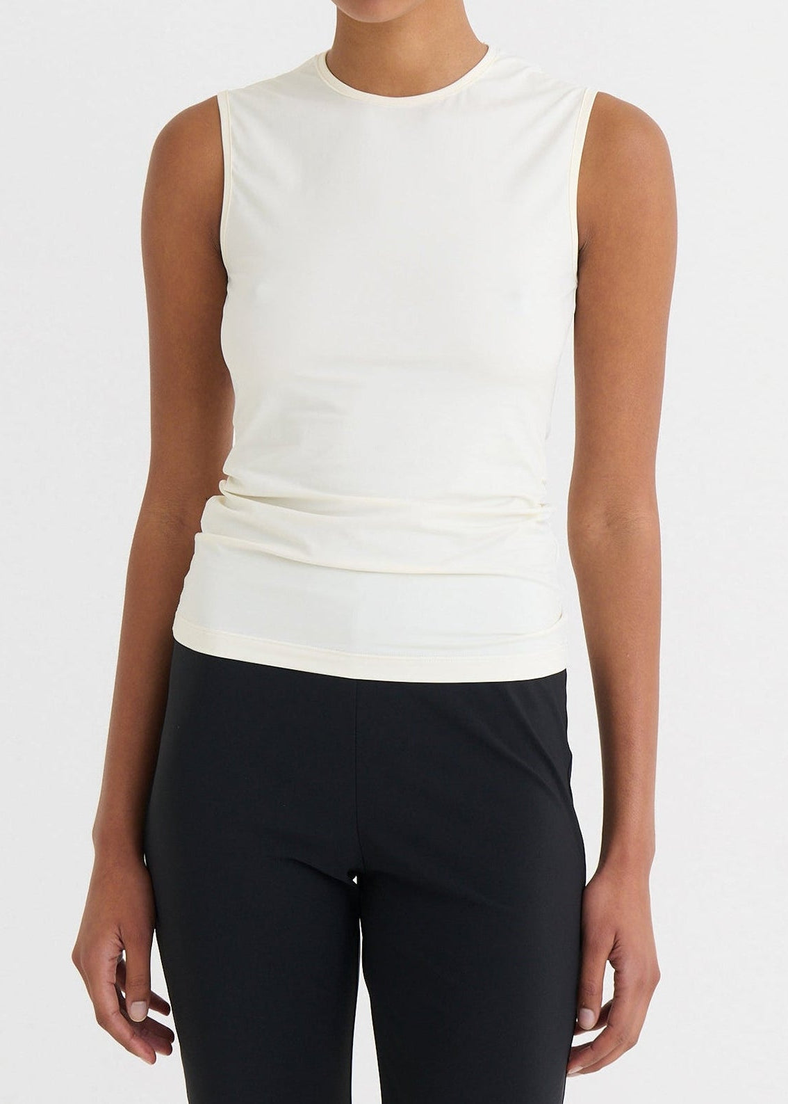 Second skin sleeveless top, Cream