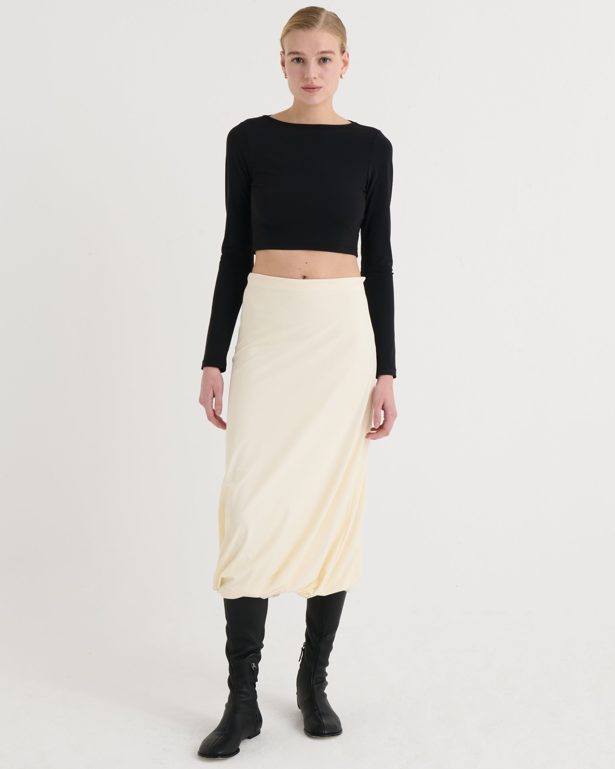 Twisted midi skirt, Teal