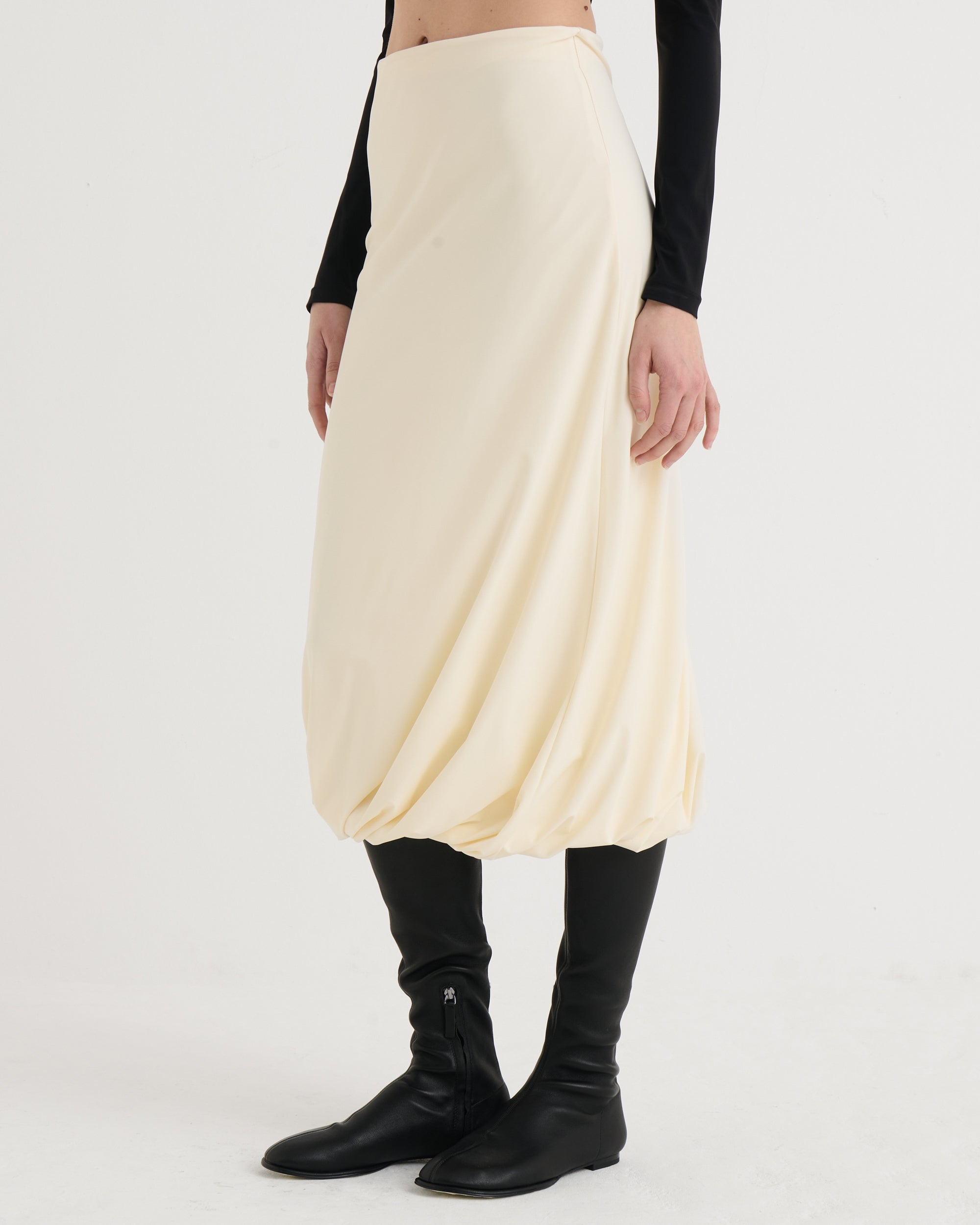 Twisted midi skirt, Teal