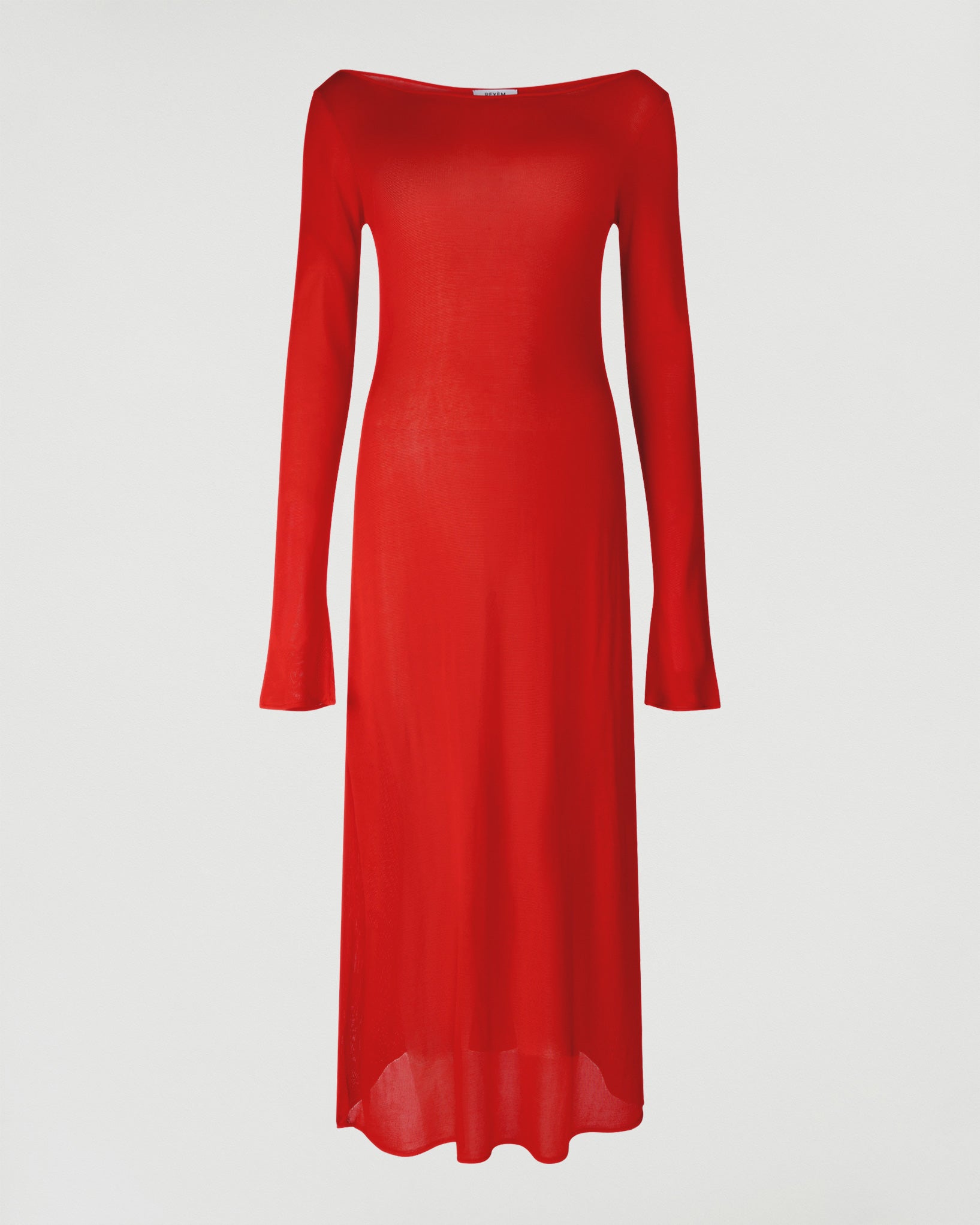 REYÈM knitted red off shoulder Holiday dress