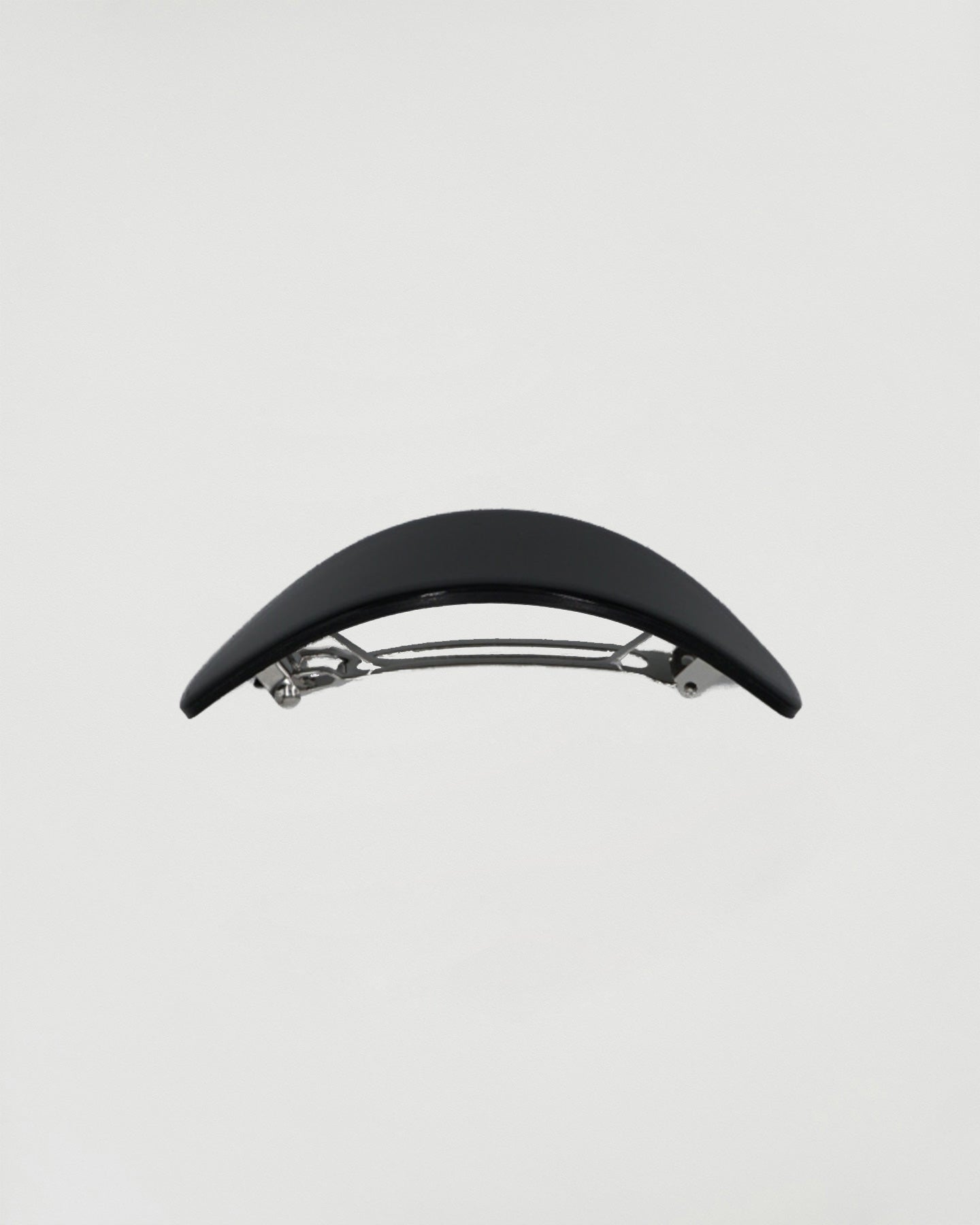 Oval curved hair barrette, Black