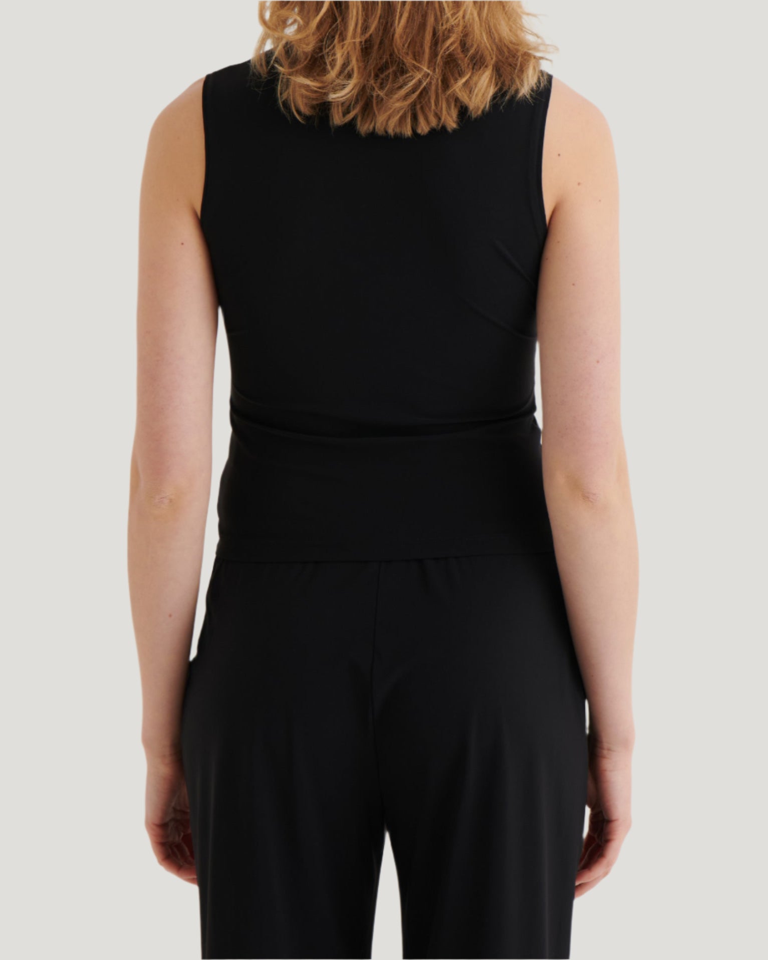 Sleeveless cowl neck top, Black