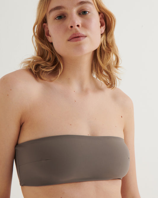Cropped bandeau top, Taupe