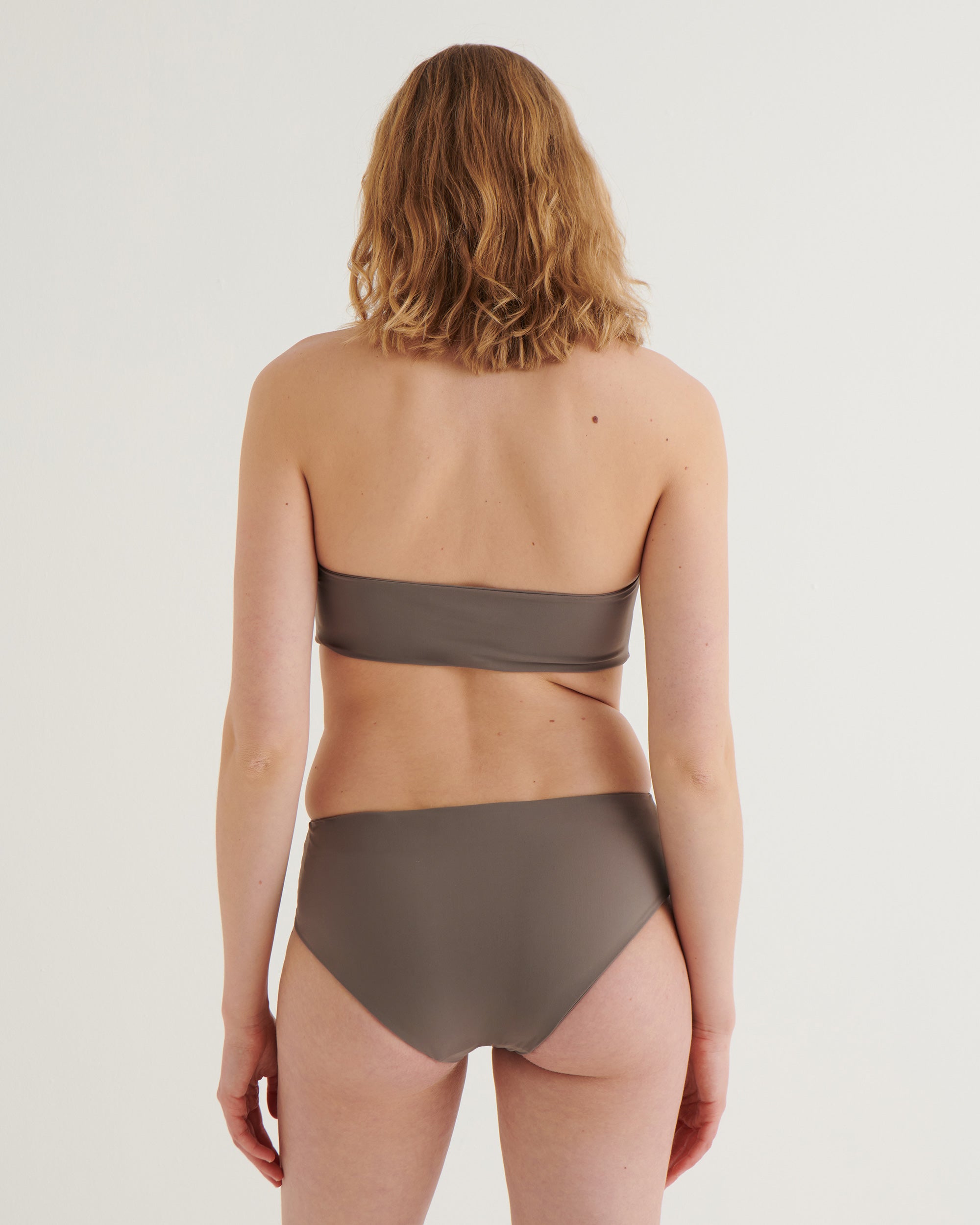 Cropped bandeau top, Taupe
