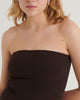 Strapless jersey bandeau top, Cocoa