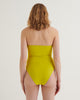 Strapless swimsuit, Chartreuse