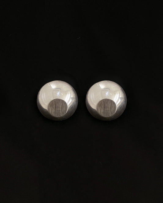 Vintage large ball earrings, Silver