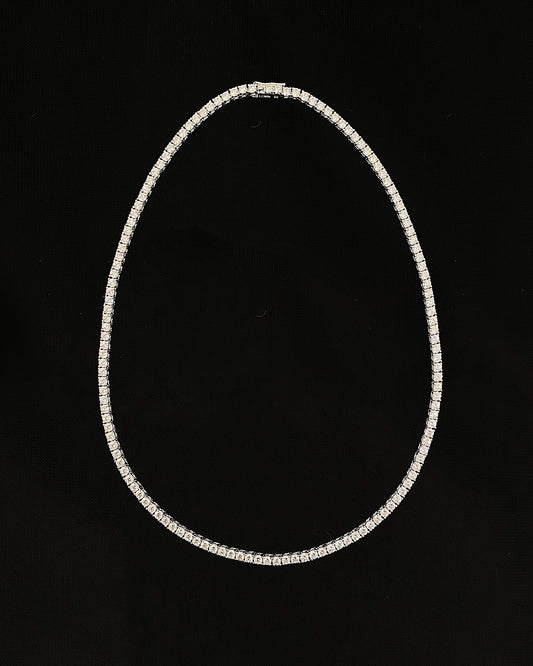 Tennis necklace, Silver